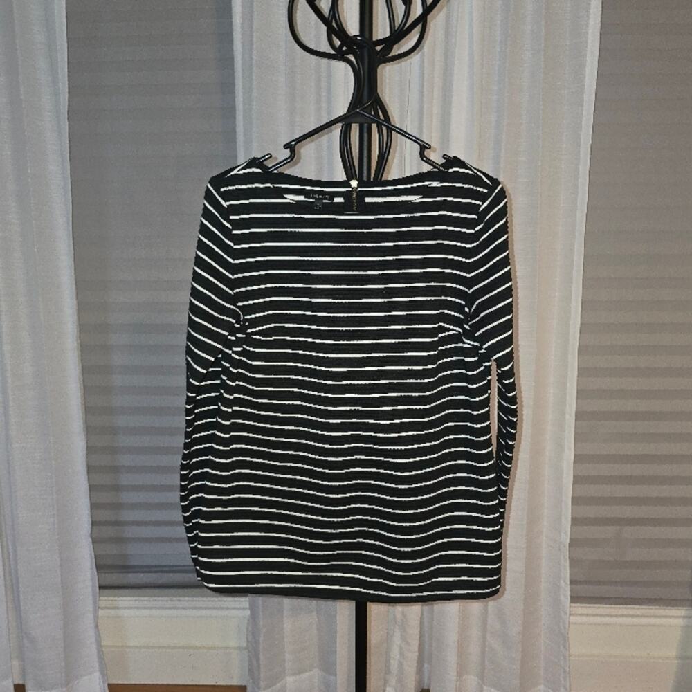 Talbots Black and White Striped Women's Top